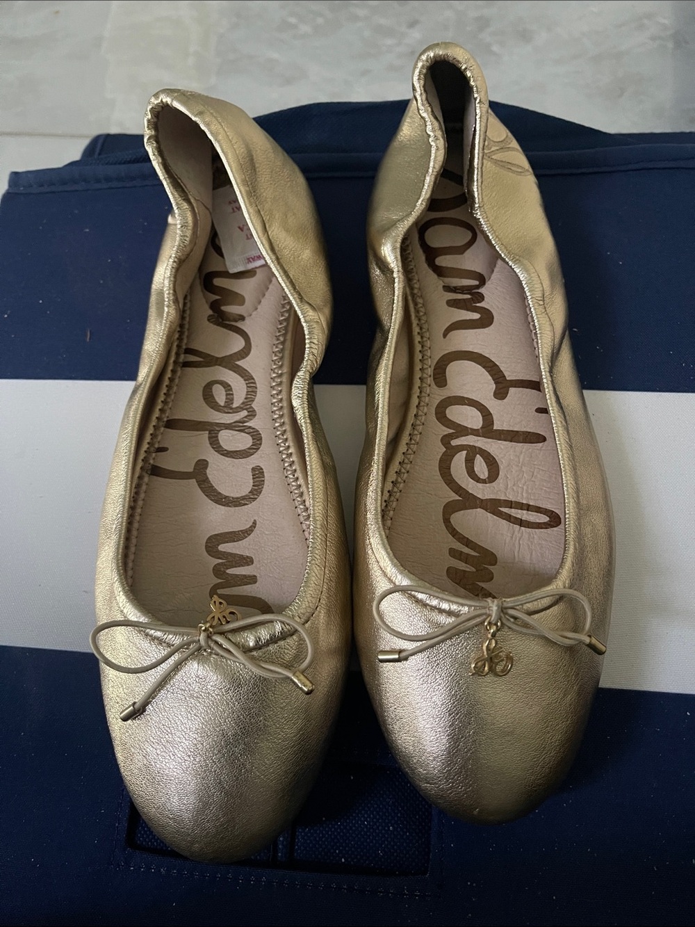 Sam Edelman Gold Felicia Ballet Flats size US 10 EUR 41.5 - Picture 2 of 4